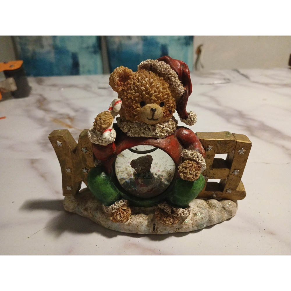 Vintage Bear Snow‎ Globe Decoration Christmas Holiday Collectible Figurine